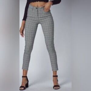 HAVE Women’s Glen Check Slim Cigarette Pants Size Large